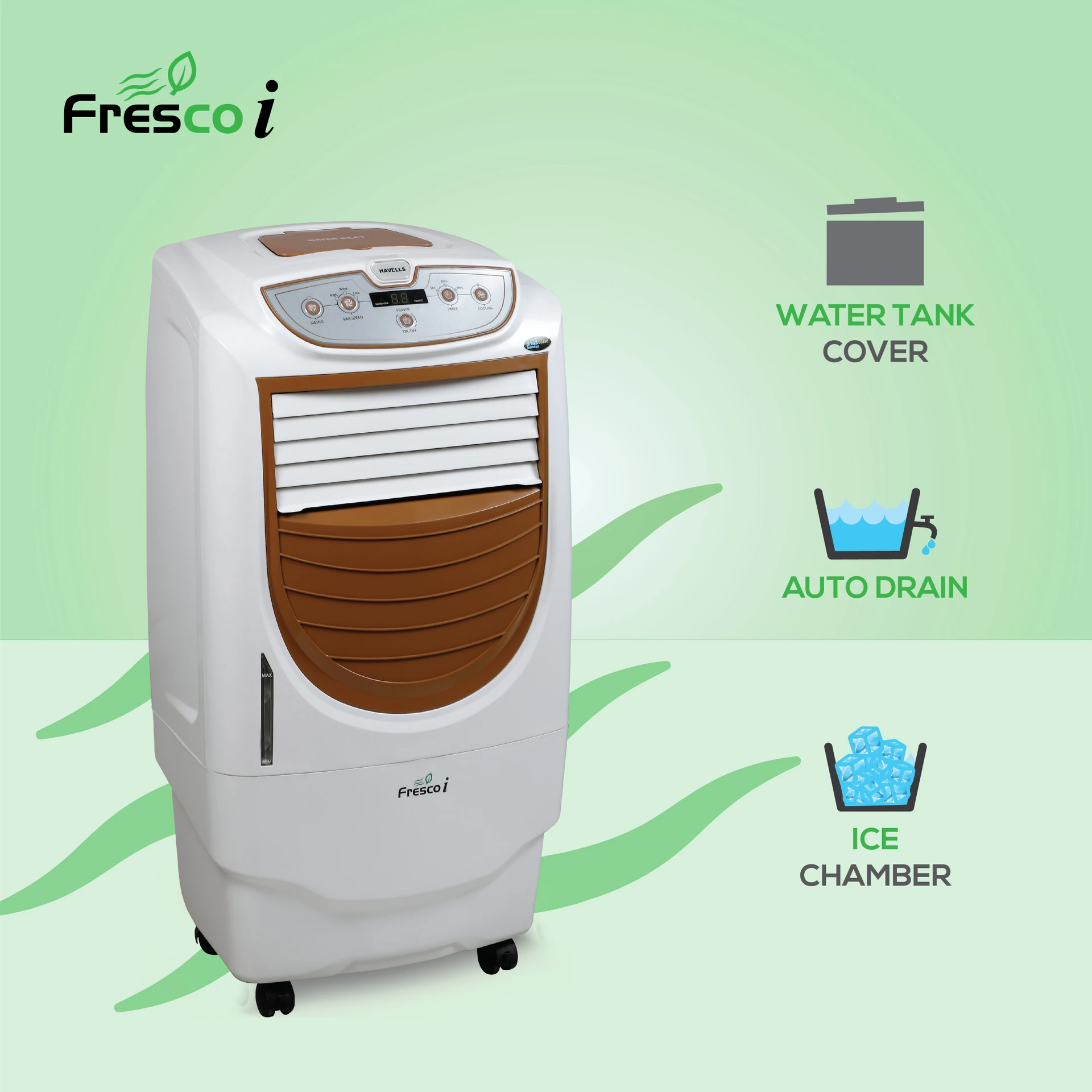 Havells Fresco 400 mm Personal Air Cooler – 40L, Inverter Compatible, Honeycomb Pads